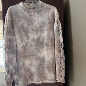 Women's Browns Tie-Dye Sweater with Lace Sleeves